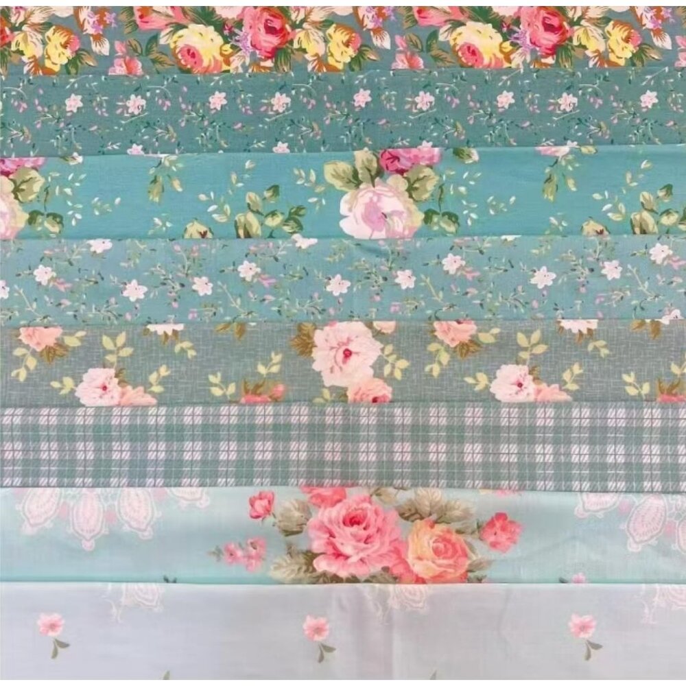 7Pcs 20" x 20" Cotton Fabric DIY Making Supplies Quilting Patchwork Fabric Fat Q